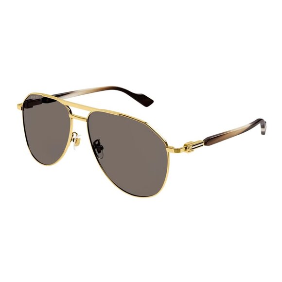 Gucci Sunglasses  Model # GG1220S 002 - Brown & Gold Pilot BRAND NEW - Picture 1 of 3